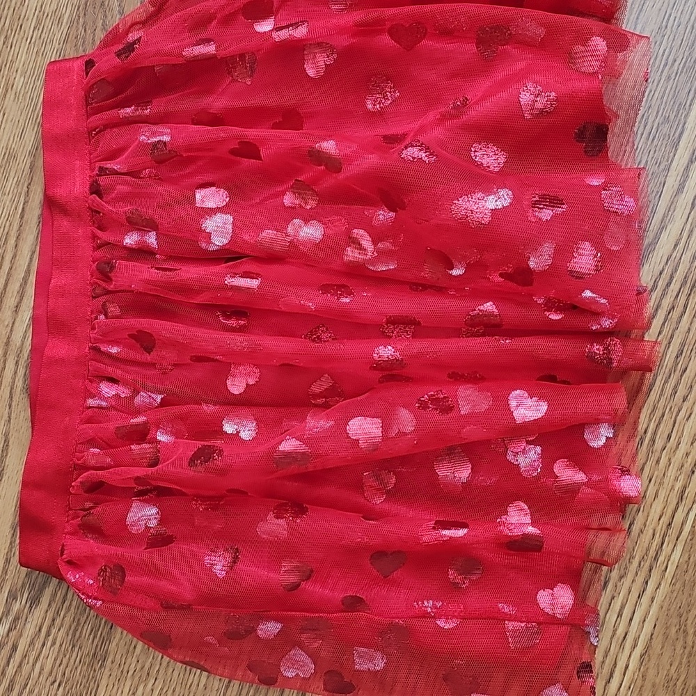 Girls Red Heart Valentine's Skirt 7/8